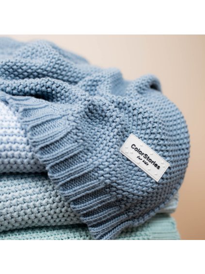 kocyk bawelniay S cotton classic ocean blue3