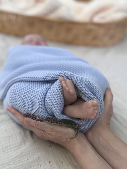 Bambusová deka klasická Baby blue