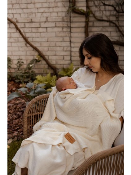 kocyk bambusowy bibi kremowy