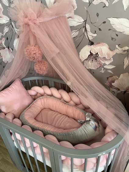 Kulatá rostoucí postýlka Oval Bed 9v1 světle šedá