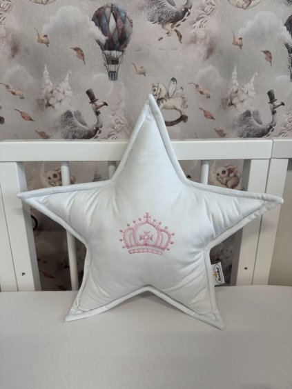 Hvězdička s výšivkou křesťanské korunky - na přání