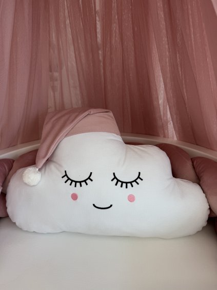 Mráček s výšivkou obličeje a čepičkou - na přání  doplněno výšivkou obličeje a čepičkou s bambulkou