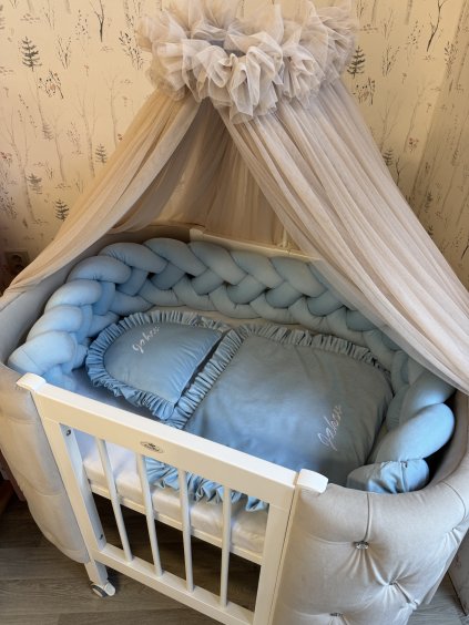 Uzlový mantinel 4 prameny - na přání  4 prameny, uzlový mantinel do postýlky