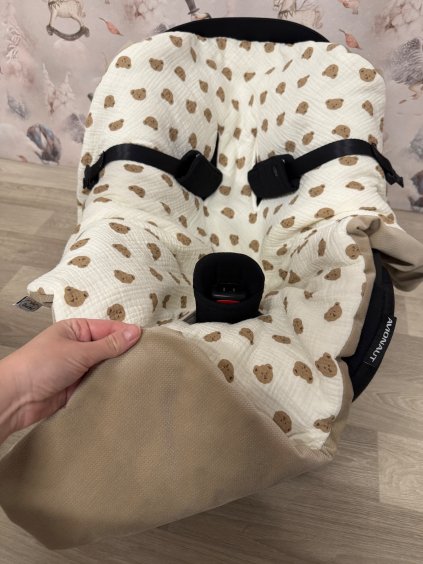 Zateplená zavinovačka do autosedačky - na přání  do vajíčka, zateplená zavinovačka, na suchý zip