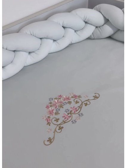 Podložka na přebalovací pult (s výšivkou květin) - na přání  výšivka květiny, podložka rozměrově na míru