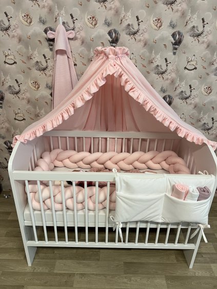 Mušelínová nebesa s volánky na kovový držák - na přání  s volánky, na kovový držák