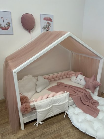 Tylová klasická nebesa na obrácenou domečkovou postel - na přání  na obrácenou domečkovou postel, ušijeme na míru, 100% bavlna