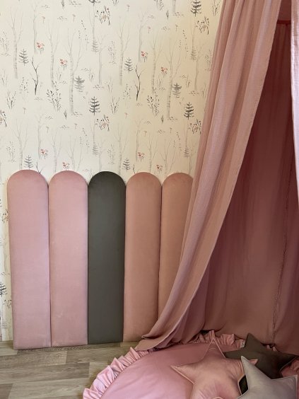 Panel na zeď 20x100 cm z hladkého ultrasoft velvetu - na přání