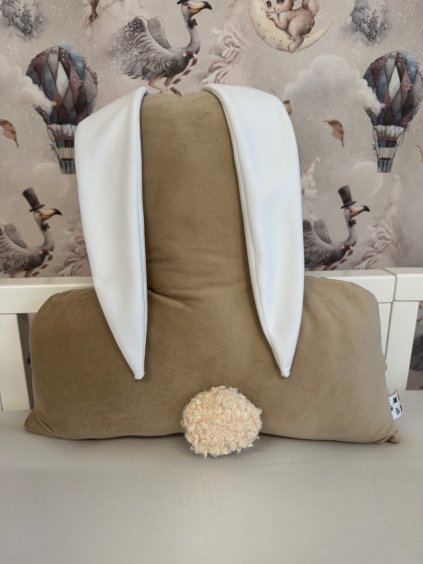 Polštářek ve tvaru zajíce - na přání  polštář ve tvaru zajíce s úvazky