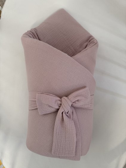 Rychlozavinovačka - starorůžový mušelín - VÝPRODEJ