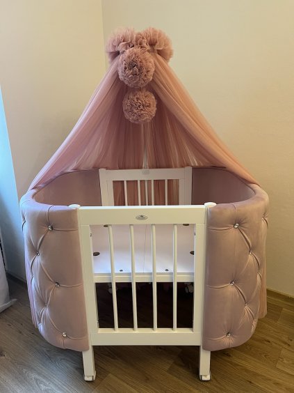 Rostoucí postýlka Blush růžová+bílá