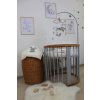 Kulatá rostoucí postýlka Oval Bed 9v1 šedá+přírodní