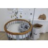 Kulatá rostoucí postýlka Oval Bed 9v1 šedá+přírodní