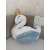Labuť s korunkou, zobáčkem a křídlem z velvetu - na přání  Labuť polštář Oval Bed