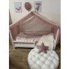 Soft tylová nebesa S VOLÁNKY na obrácenou domečkovou postel - na přání  s volánky, nebesa na domečkovou postel, na míru