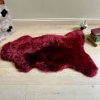 british sheepskin rug fleece throw bordeaux red 210632