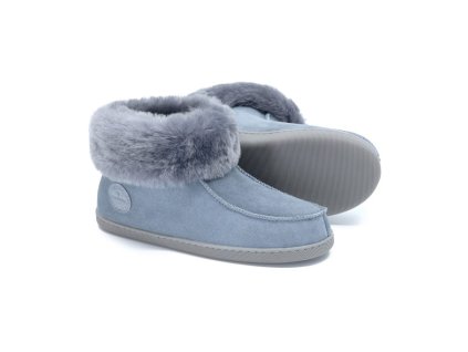 Dámské bačkory z ovčí kůže PEPPIN_popelavě šedé barvy_1