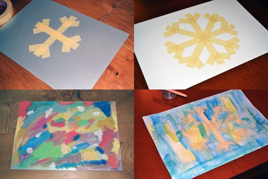 Vločka pomocou maliarskej pásky