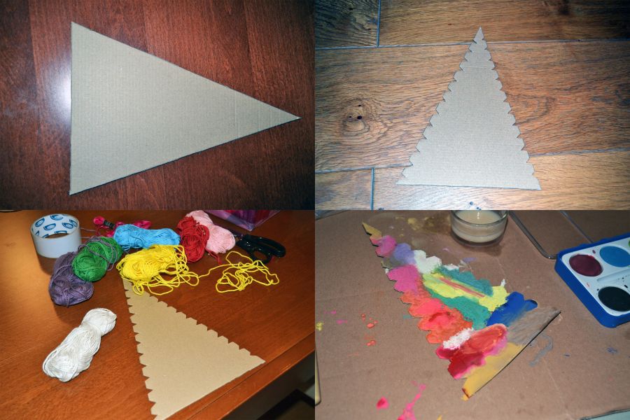 Vianočný stromček z papiera a bavlnky
