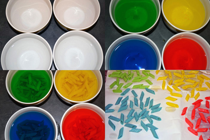 Domáce farebné cestoviny