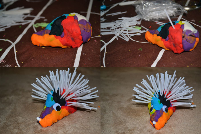 Plastelína a vatové tyčinky