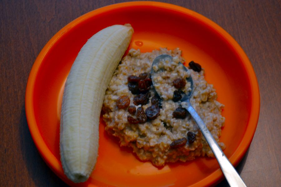 Rýchla ovsená kaša s banánom