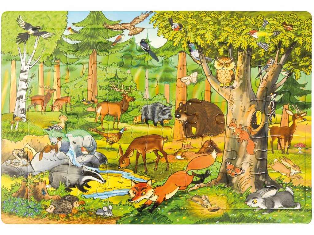 871 4 puzzle divoke zvierata z lesa 35ks