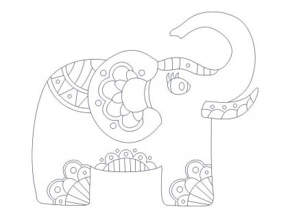Šablóna na pieskovanie mandala sloník A5 1ks