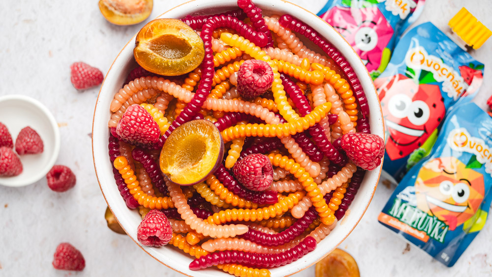 Ovocné žížalky plné zdraví a probiotik z našich Ovocňáčků!