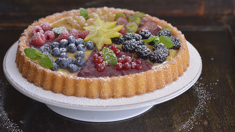 Ovocný koláč z piškotového těsta