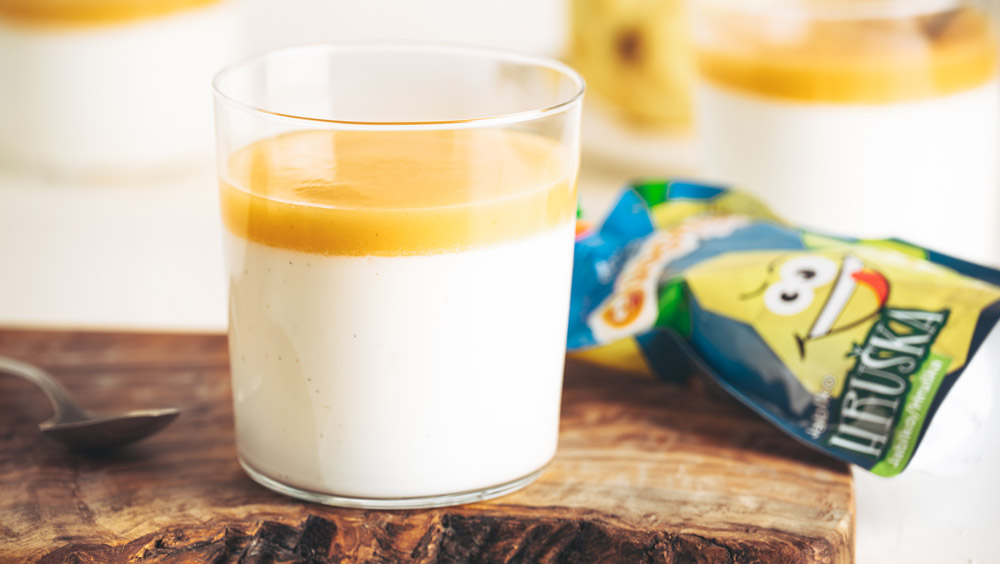 Domácí vanilkový Pribináček s hruškovým pyré