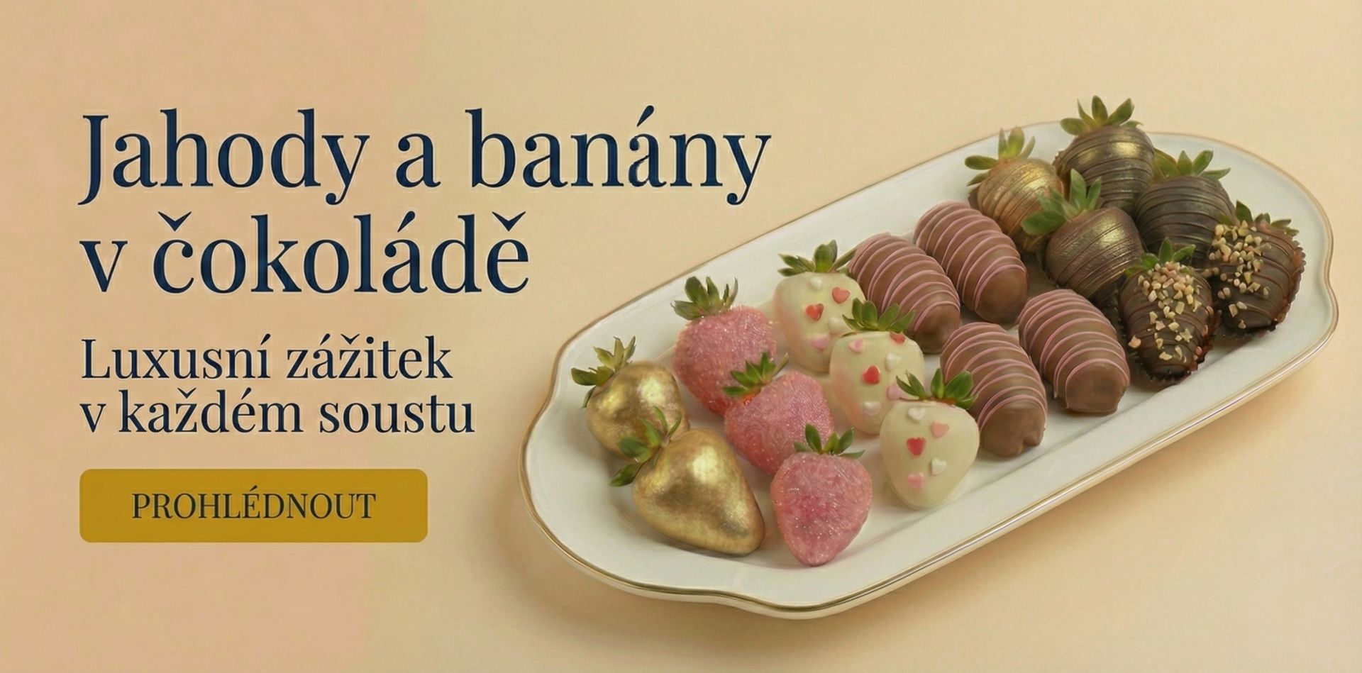 Jahody a banány v čokoládě
