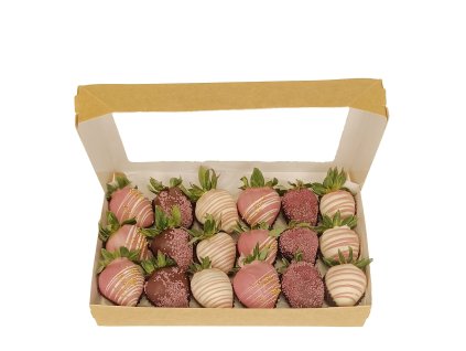 Jahody v čokoládě dárková krabička.