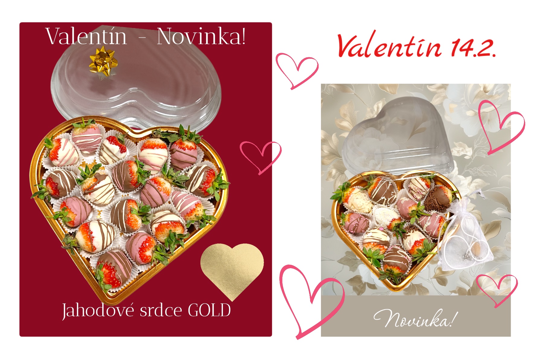 Jahodové srdce GOLD