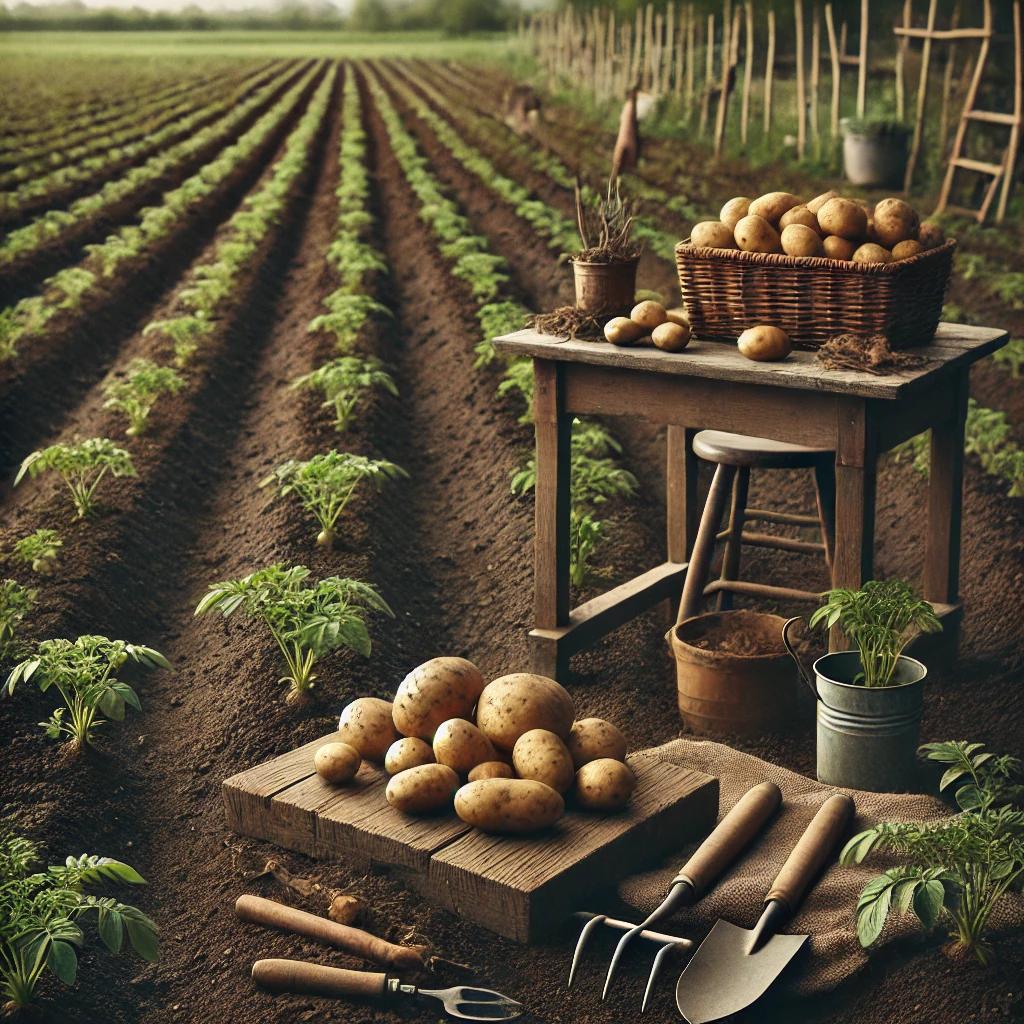 A_rustic_scene_of_a_potato_field_in_early_spring_w