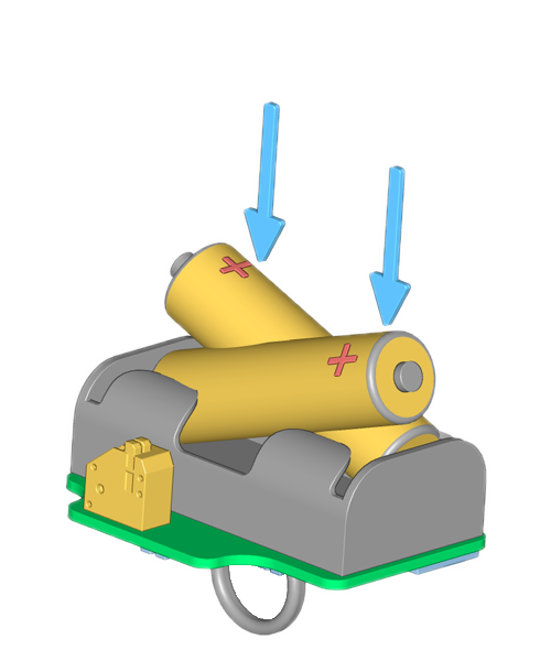 Vložení nových baterií do Oxee