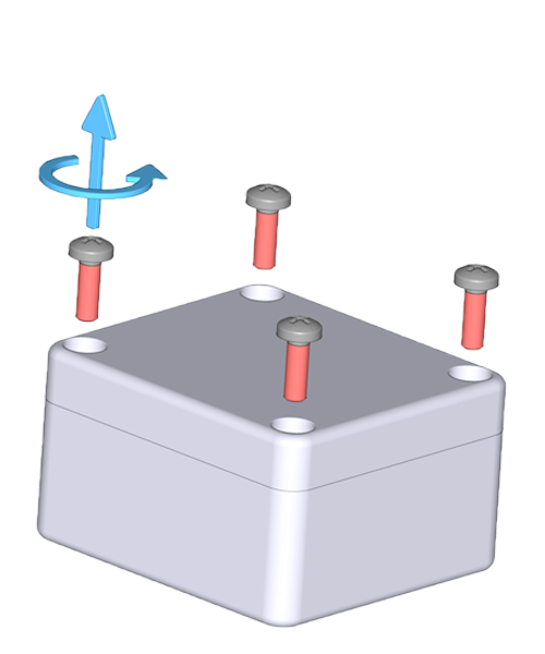 Demontáž šroubků při montáži Oxee