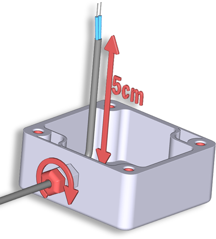 Protažení kabelu externího snímače nebo senzoru do Oxee