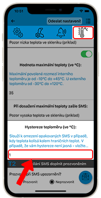 Ukázka nastavení teplotní hystereze v Oxee