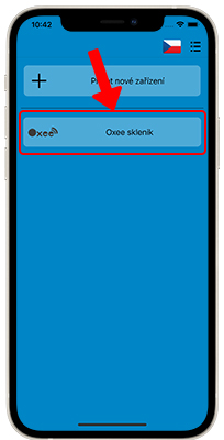 Zařízení v aplikaci Oxee vytvořeno