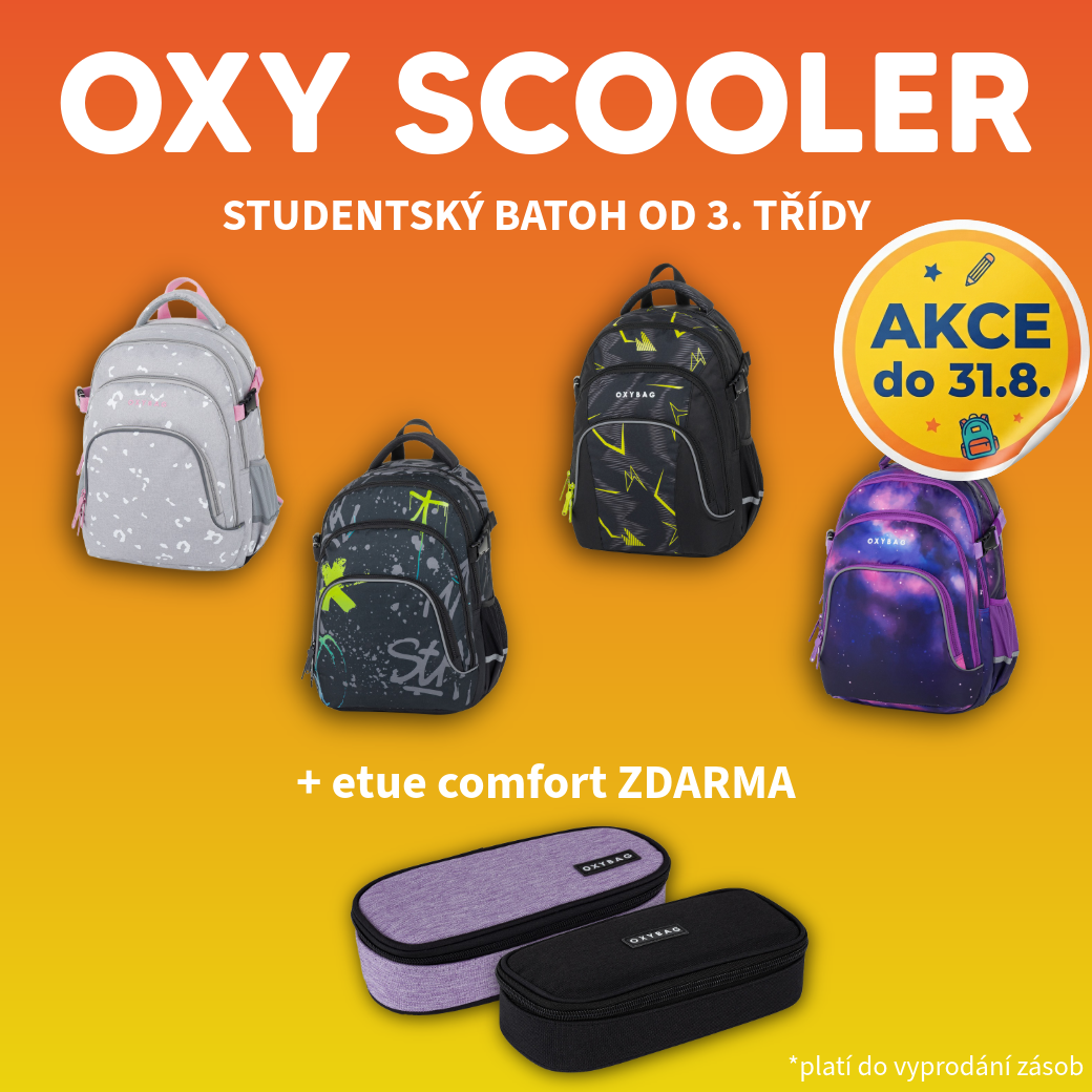 Oxy scooler studentský batoh v akci s etue comfort zdarma do 31.8.