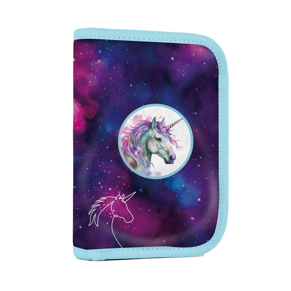 Penál 1 p. 2 chlopně,prázdný OXY GO Unicorn fialový
