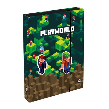 Box na sešity A4 Jumbo Playworld zelenohnědý
