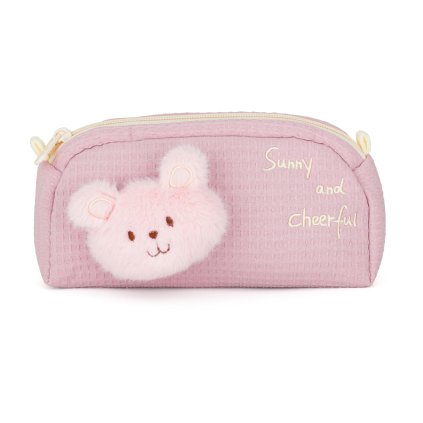 Etue dětská plyšová - Medvěd růžový