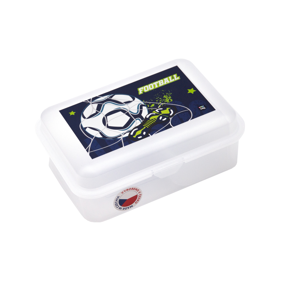 Oxybag Box na svačinu s přihrádkou fotbal s kopačkou