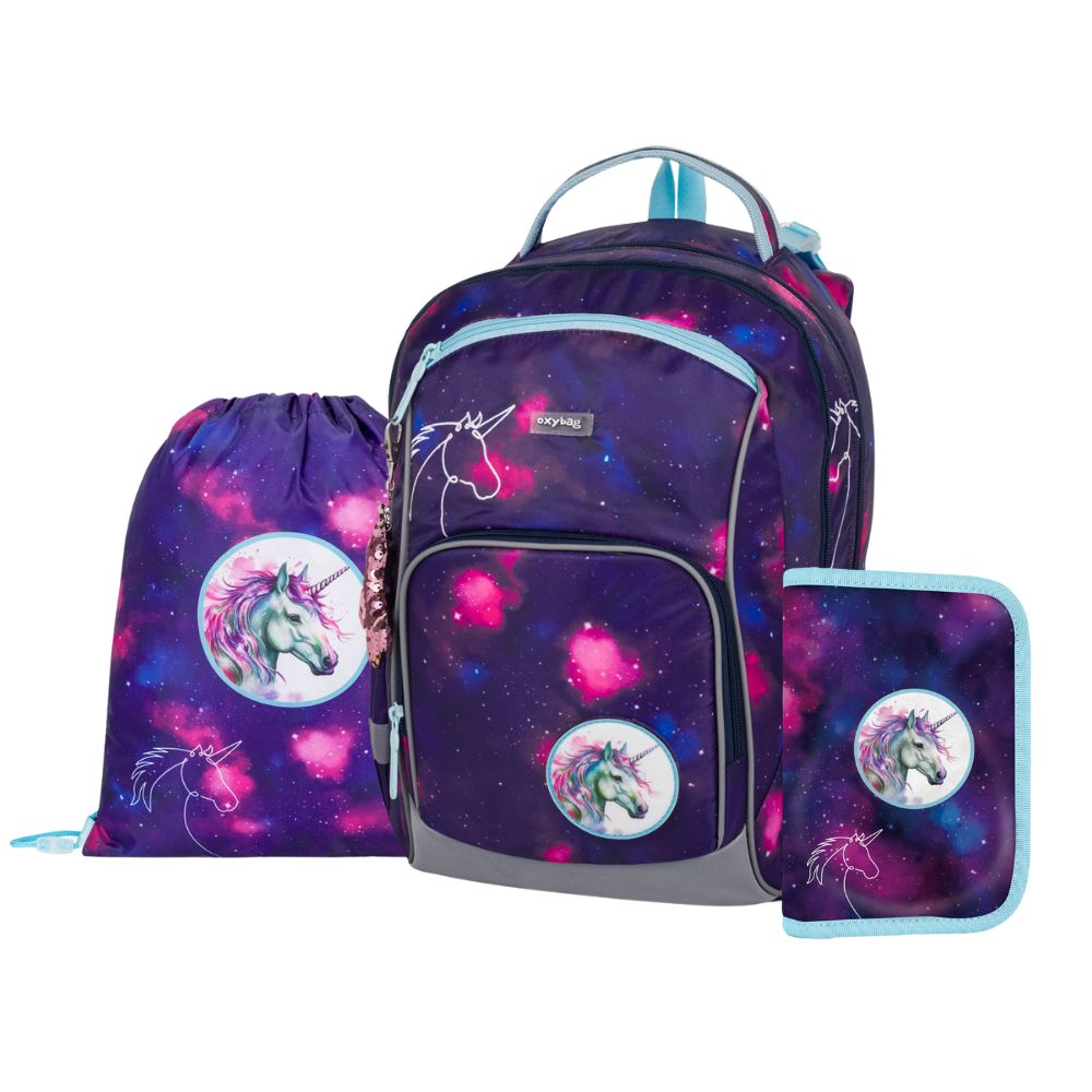 Oxybag Školní set 3ks OXY GO Unicorn fialový