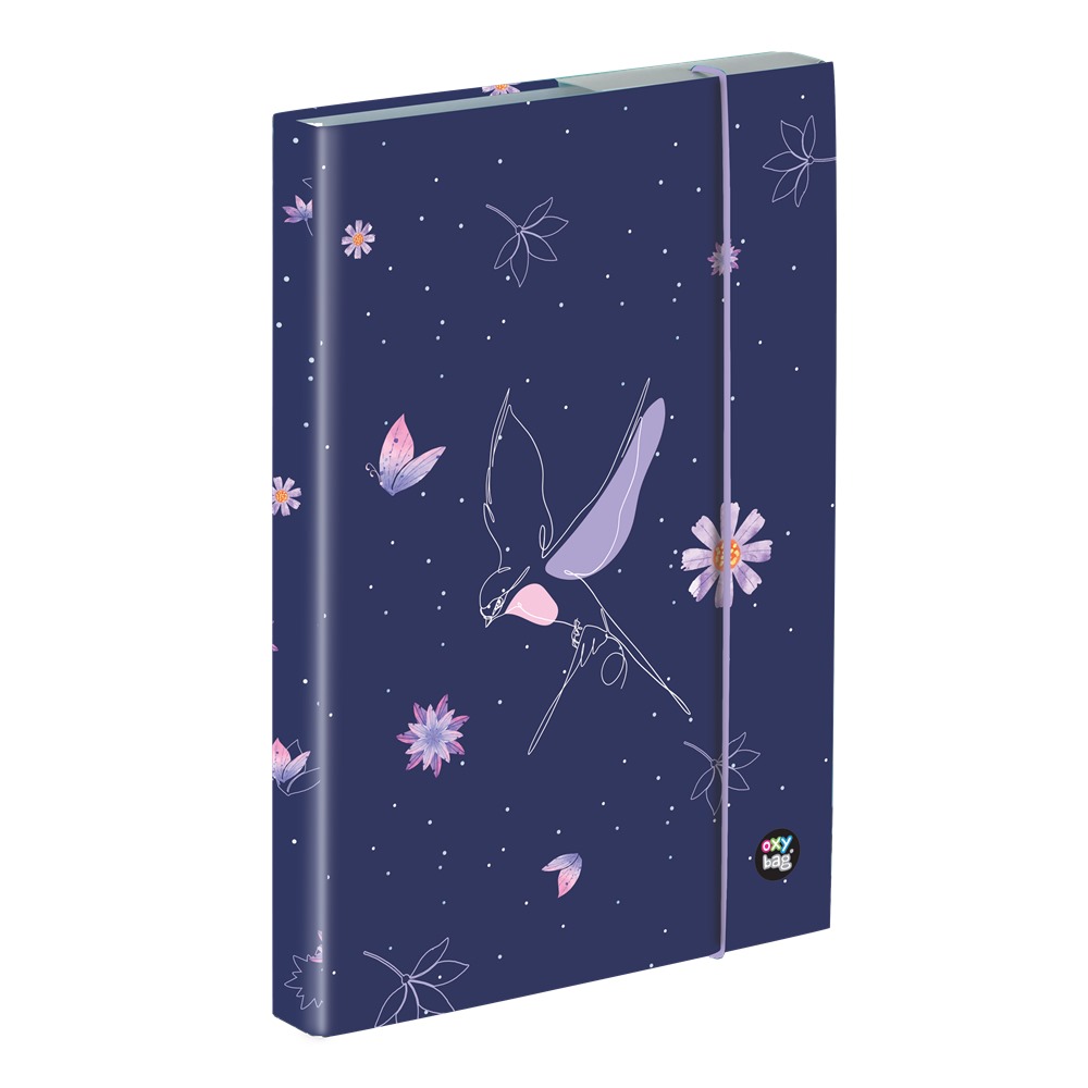 Levně Oxybag Box na sešity A4 Flowers fialový
