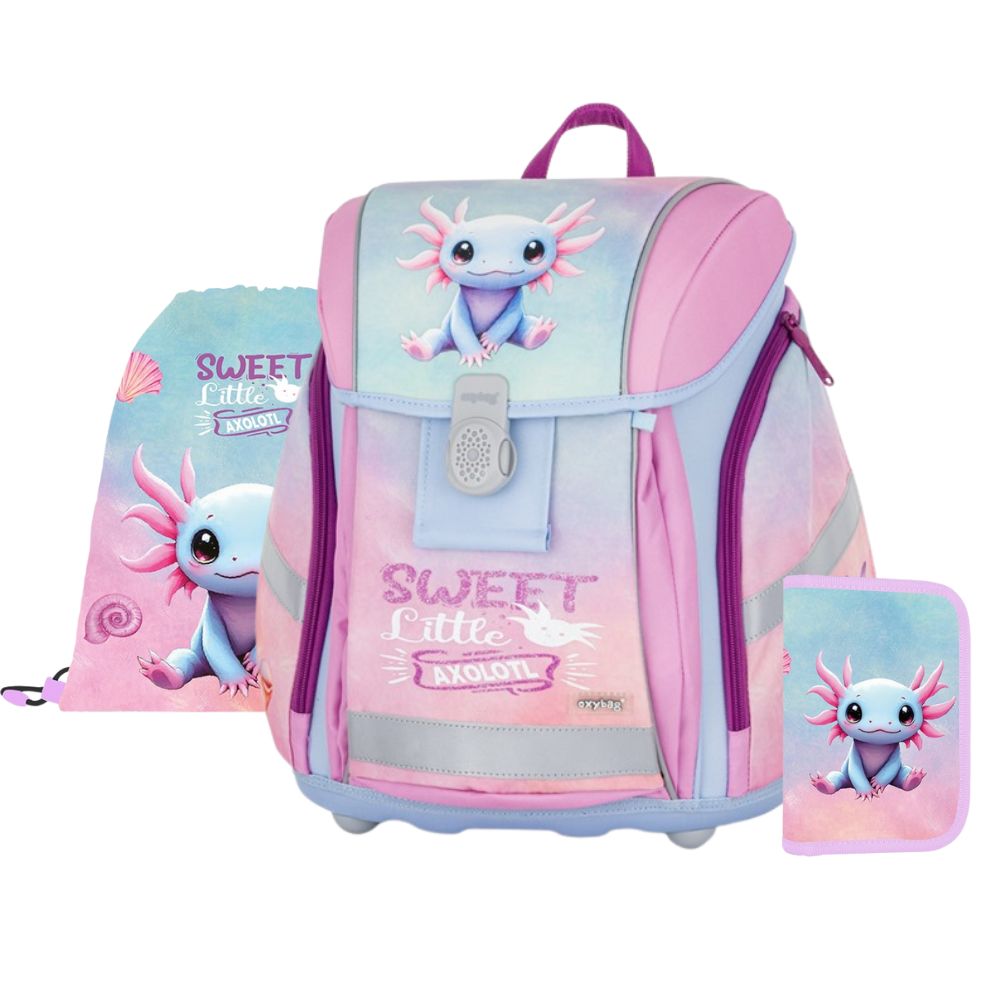 Levně Oxybag Školní set 3ks PREMIUM LIGHT Axolotl
