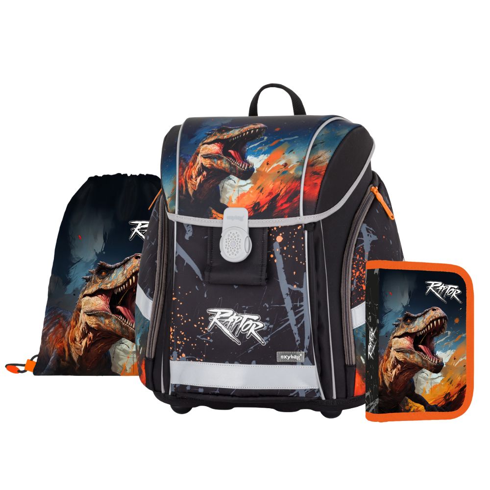 Levně Oxybag Školní set 3ks PREMIUM LIGHT Dino Raptor