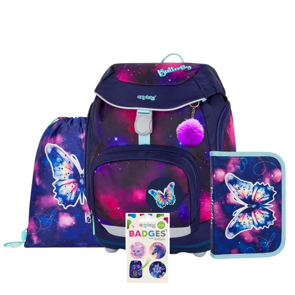 Oxybag Školní set 4ks OXY Sherpy Motýl fialový